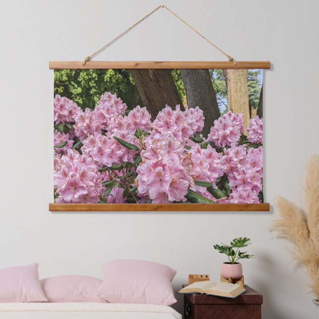 Tapisserie Suspendue Beau Rhododendron Rose Floral (Chambre à coucher)