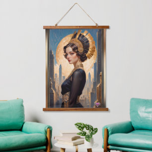 Tapisserie Suspendue Beauté Art Déco par un disque d'or de Xzendor7