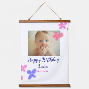 Tapisserie Suspendue Bébé enfants 1er anniversaire ajouter le nom date 
