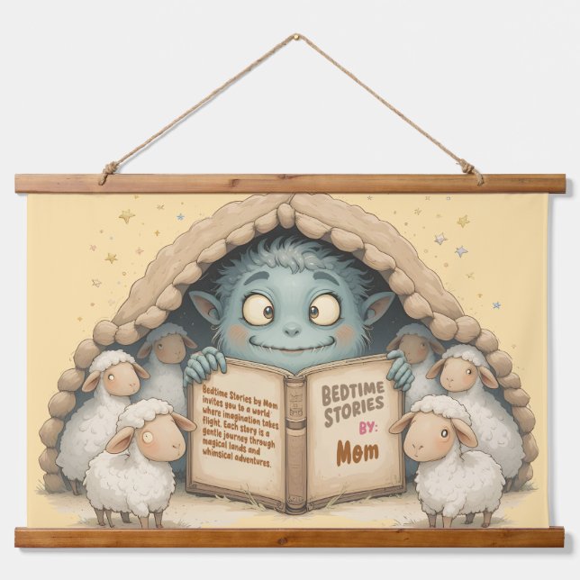 Tapisserie Suspendue Bedtime Stories by Mom Cute Monster Baby Blanket (Devant)