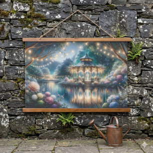 Tapisserie Suspendue Belvédère du jardin enchanté, reflet du crépuscule