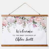 Bienvenue à la Baby Shower Florale Rose Pâle