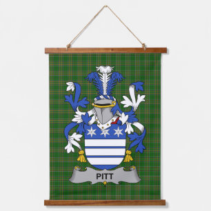 Tapisserie Suspendue Blason de la famille Pitt d'Irlande Crête de la fa
