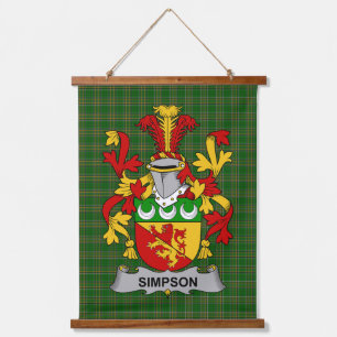 Tapisserie Suspendue Blason de la famille Simpson irlandais