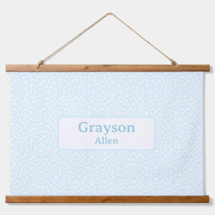 Tapisserie Suspendue Bleu clair Nom personnalisé Boy Nursery Décor