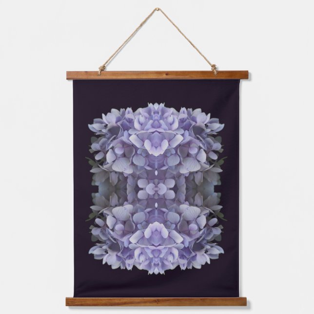 Tapisserie Suspendue Blue Hydrangea Flower Petals Abstrait (Recto)