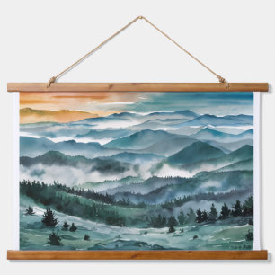 Tapisserie Suspendue Blue Ridge Mountains Peinture Blue Ridge Parkway W