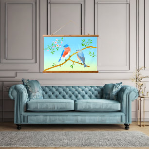 Tapisserie Suspendue Bluebirds Pale Blue & Green