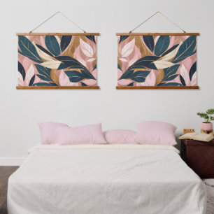 Tapisserie Suspendue Blush Pink Gold Boho Collection Feuille tendance