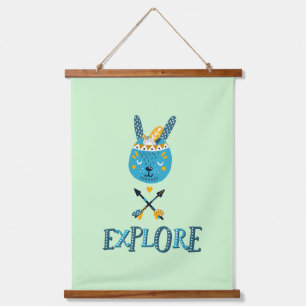 Tapisserie Suspendue Boho Bunny Face Explorer