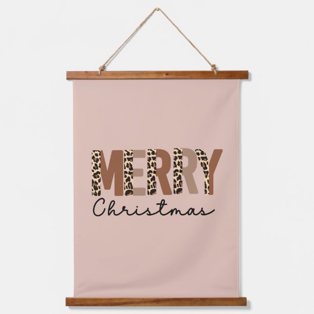 Tapisserie Suspendue Boho en mode "Joyeux Noël" (Recto)