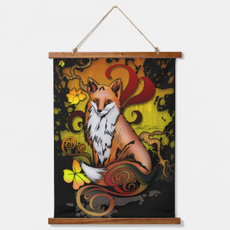 Tapisserie Suspendue Boho Fox Woodland Wall Art in Warm Autumn
