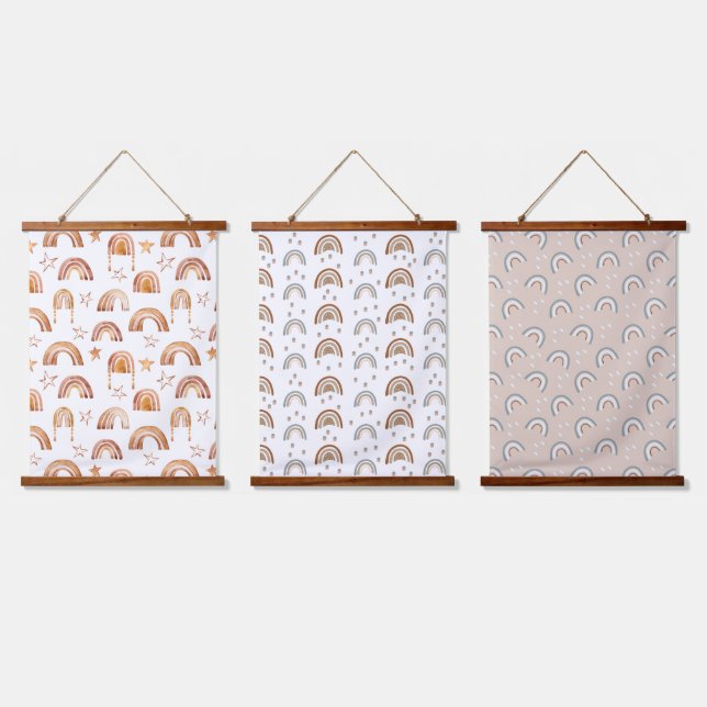 Tapisserie Suspendue Boho Rainbows Nursery suspendu Tapestry Wall Art (Tripler)