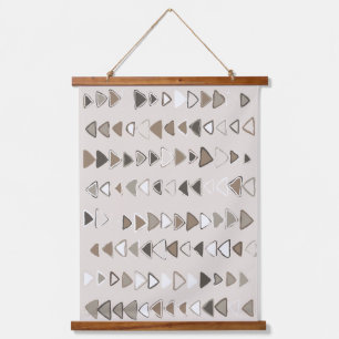 Tapisserie Suspendue Boho Triangles Brown Taupe Ivory