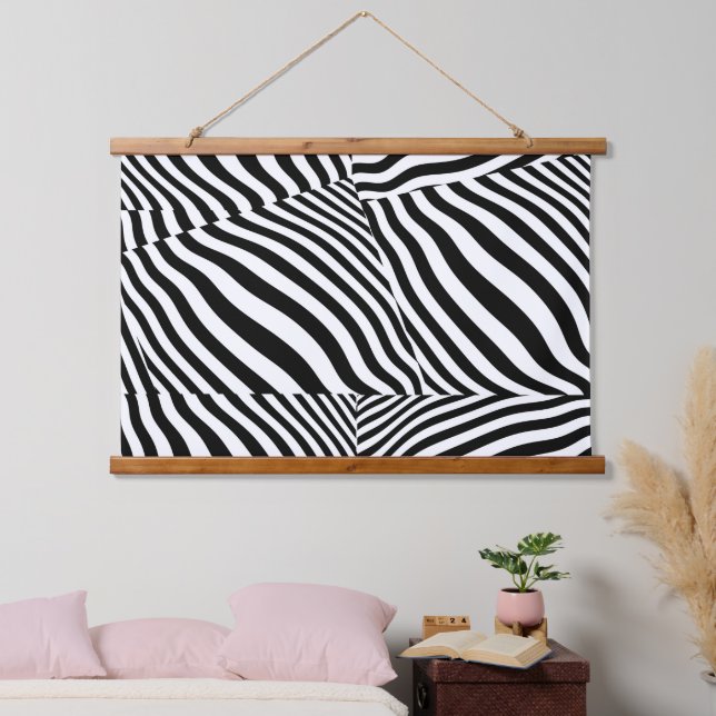 Tapisserie Suspendue Bois d'impression Zebra recouvert (Chambre à coucher)