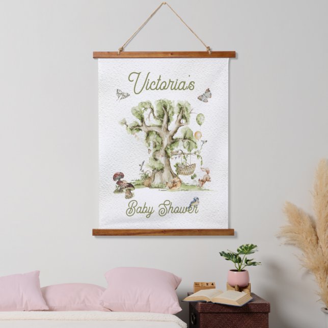 Tapisserie Suspendue Bois Forêt Berceau Animaux Baby shower Ta (Chambre à coucher)