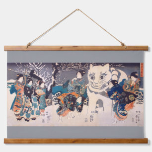 Tapisserie Suspendue Bonhomme de neige de gros chat, Kuniyoshi, Ukiyo-e