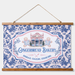 Tapisserie Suspendue Boulangerie de pain d'épice grandmillennial rose e