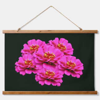 Tapisserie Suspendue Bouquet de fleurs de Zinnia rose 