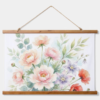Tapisserie Suspendue Bouquet de fleurs sauvages de jardin de campagne à