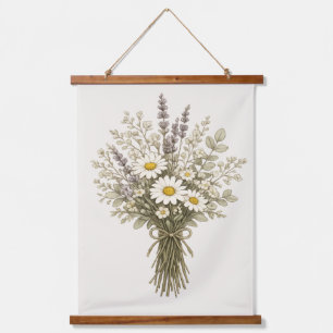 Tapisserie Suspendue Bouquet de fleurs sauvages vintage