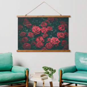 Tapisserie Suspendue Bouquet de roses rouges