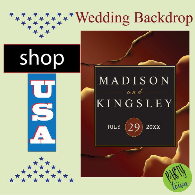 Tapisserie Suspendue Bourgogne Or 🌿 Élégant Mariage Abstrait épais ( Wedding Backdrop)