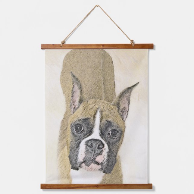 Tapisserie Suspendue Boxer Peinture - Cute Original Chien Art (Recto)