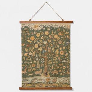 Tapisserie Suspendue Broderie Anglaise Ancienne au Point de Broderie : 