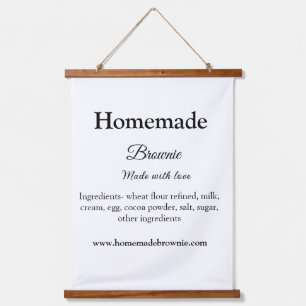 Tapisserie Suspendue Brownie maison fait avec amour ajouter texte site