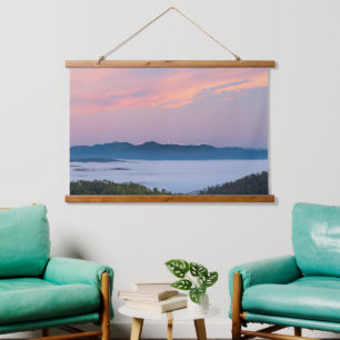 Tapisserie Suspendue Brume matinale du lever du soleil dans la vallée d