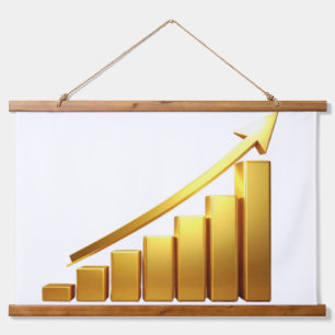 Tapisserie Suspendue Business Growth Concept with Golden Upward Chart