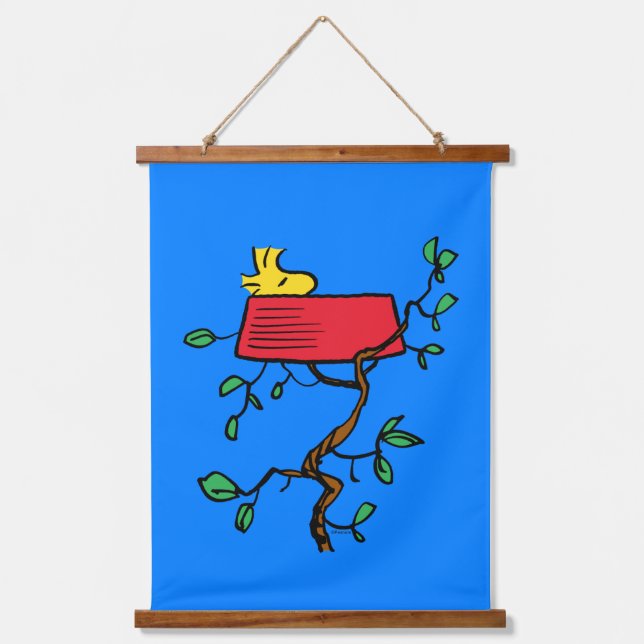 Tapisserie Suspendue cacahuètes | Bois en sieste dans le plat de Snoopy (Recto)