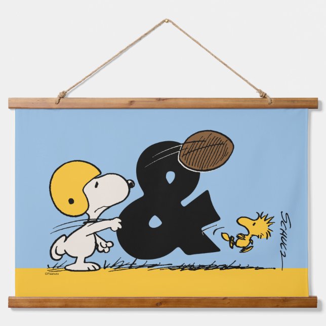 Tapisserie Suspendue cacahuètes | Football Snoopy & Woodstock (Devant)