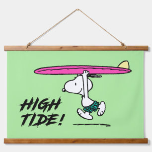 Tapisserie Suspendue cacahuètes   Snoopy Courir sur le Surf