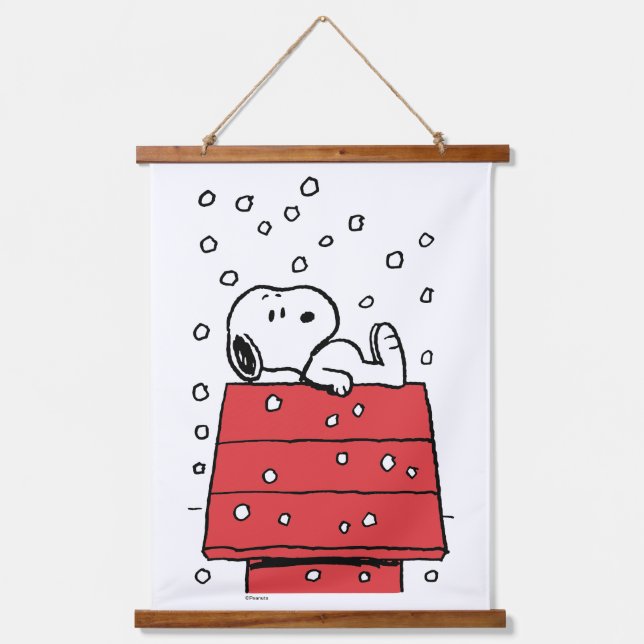 Tapisserie Suspendue cacahuètes | Snoopy Doghouse Snowflakes (Recto)