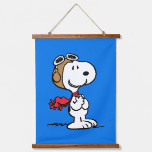 Tapisserie Suspendue cacahuètes   Snoopy L'As Volant