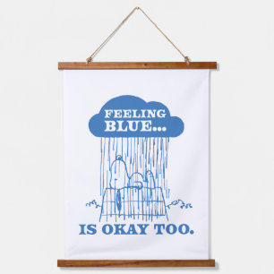 Tapisserie Suspendue cacahuètes   Snoopy Sentiment Bleu Est OK Aussi