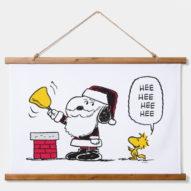 Tapisserie Suspendue cacahuètes | Snoopy & Woodstock Père Noël Bell Rin (Devant)