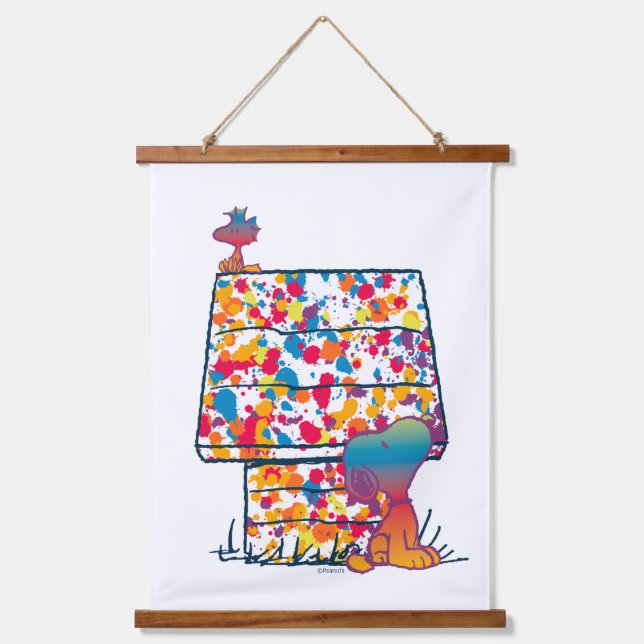 Tapisserie Suspendue cacahuètes | Snoopy & Woodstock Rainbow Paint (Recto)