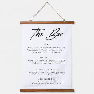 Tapisserie Suspendue Calligraphie moderne Boissons Mariage Bar Menu Can