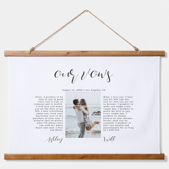 Tapisserie Suspendue Calligraphie Photo Ses Vows Et Ses Vows Mariages (Devant)