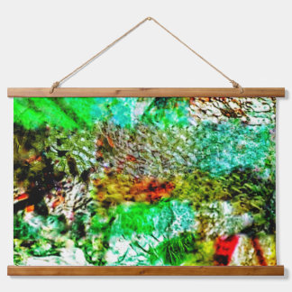 Tapisserie Suspendue Calming yellow Wood Topped Wall Tapestry,Abstract 