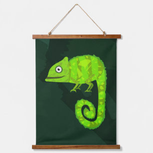 Tapisserie Suspendue Caméléon mignon vert