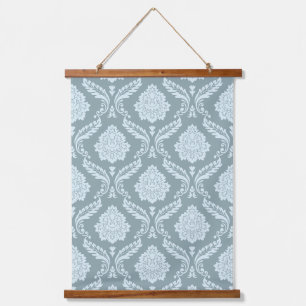 Tapisserie Suspendue Canard Rococo Motif Damassé Œuf Bleu+Turquoise