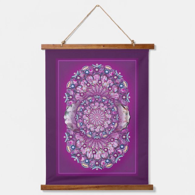 Tapisserie Suspendue Cardinal rouge Rosace (Recto)