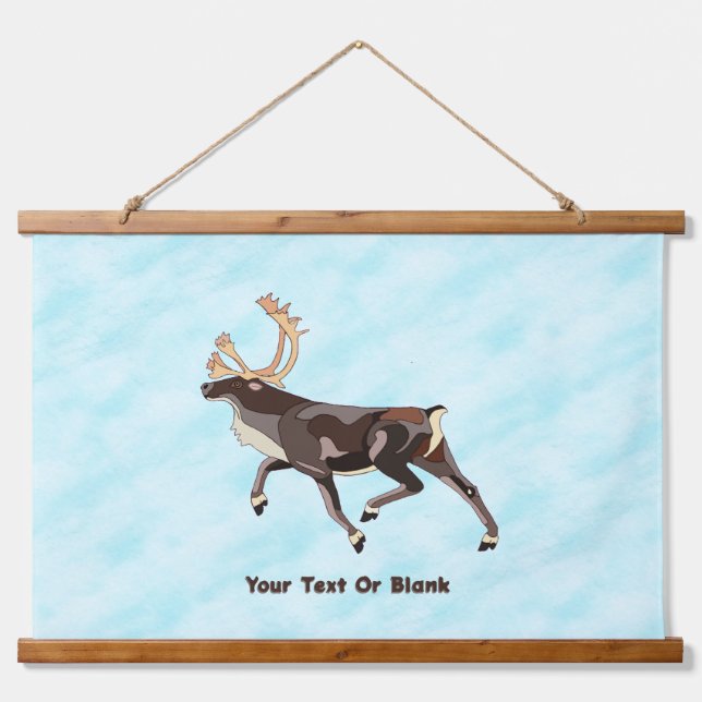 Tapisserie Suspendue Caribou/Reindeer d'art populaire (Devant)