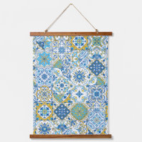 Carreaux d'azulejo bleus et jaunes
