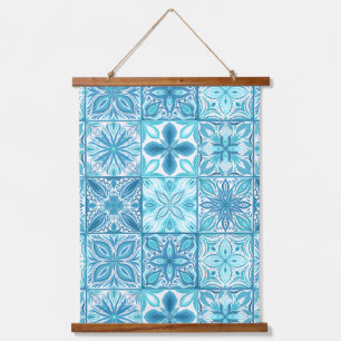 Tapisserie Suspendue Carreaux décorés en bleu et blanc