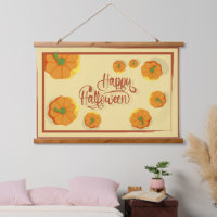 Carte de voeux encadrée Happy Halloween typographi